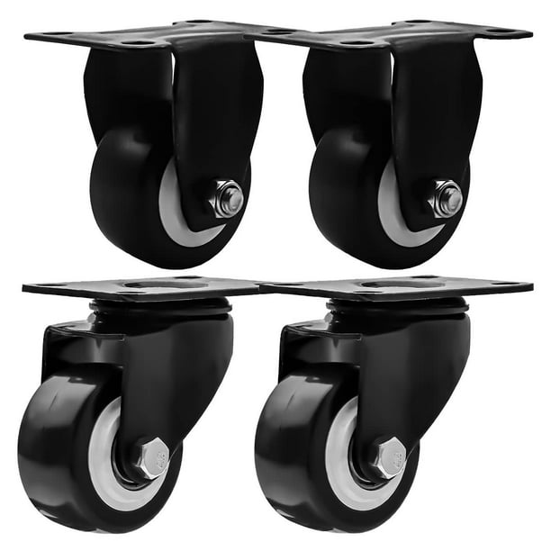 2 No Brake & 2 Brake Details about   4 Pack 5" Heavy Duty Black Mold-ON Rubber Caster Wheels